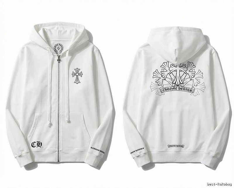 Chrome Hearts Cross Trendy and Cool Style White Sweatshirt