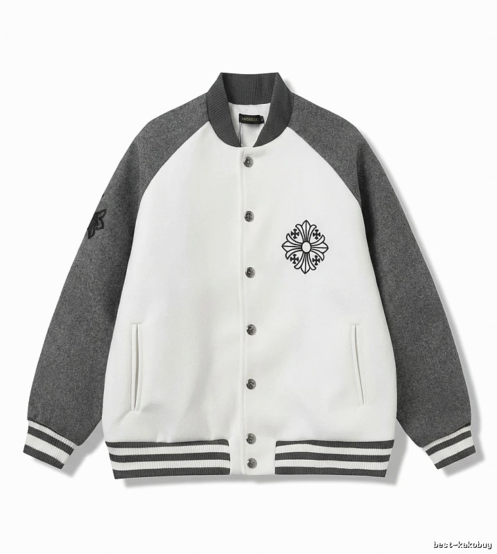 Chrome Hearts Retro Grey and White Collar Jacket