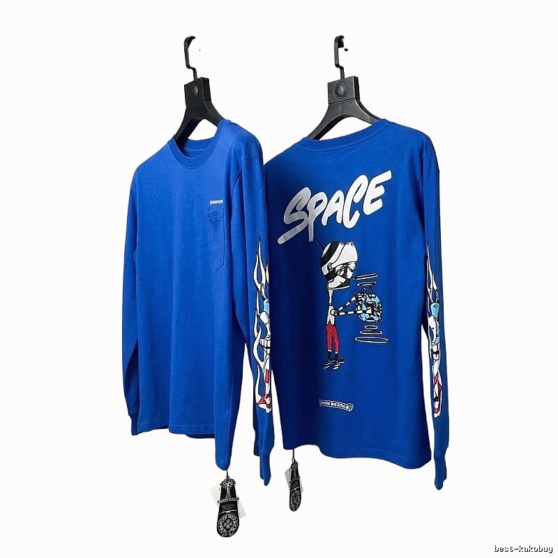 Chrome Hearts Space Blue Trendy Long-sleeve Shirt
