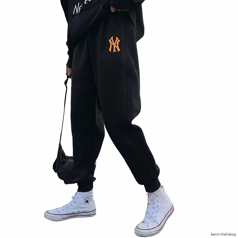 Classic black trendy pants of MLB