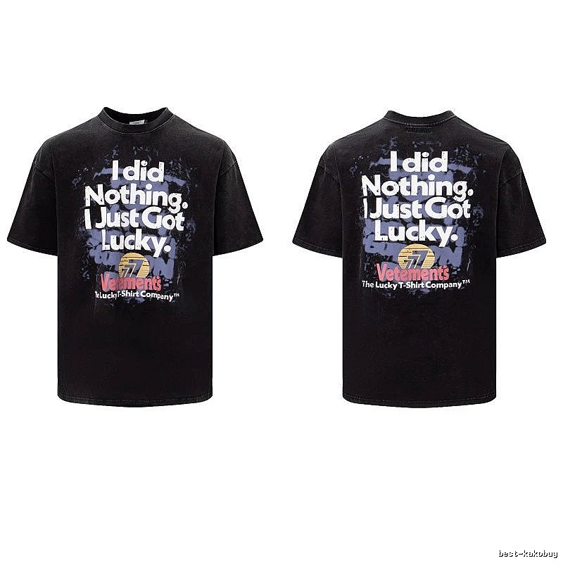 Classic Statement graphic T-shirt Black Colorful Lucky for Daily Styling