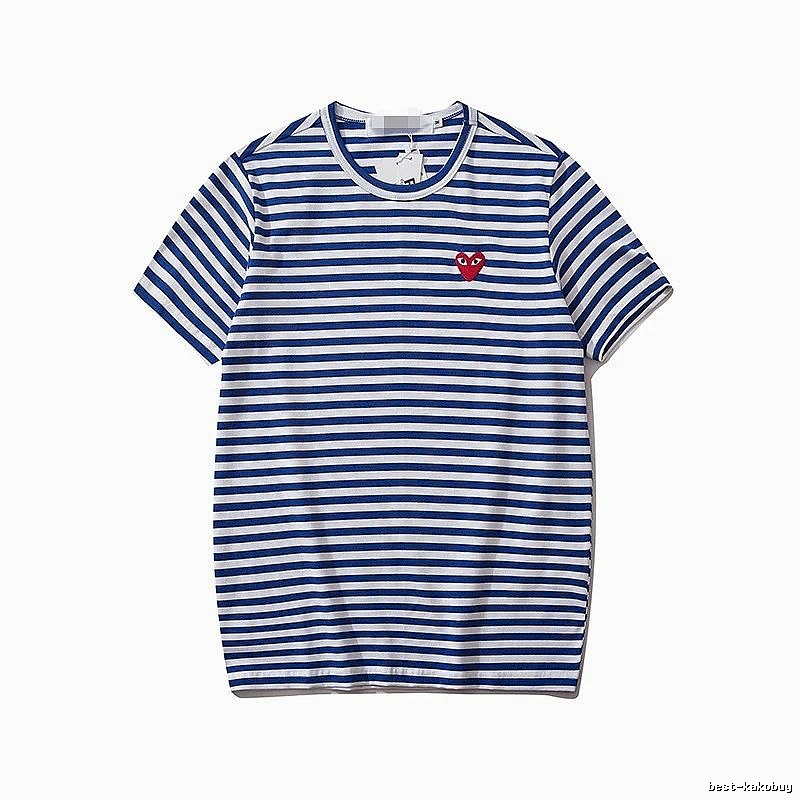 Comme des Garcons PLAY 2021-94 Blue Style 2194 Heart Logo T-Shirt Modern Fit