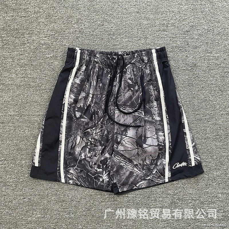 Corteiz Camouflage Collection Street Style Black and Grey Shorts