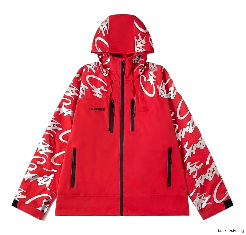 Corteiz Graffiti Style Red Jacket