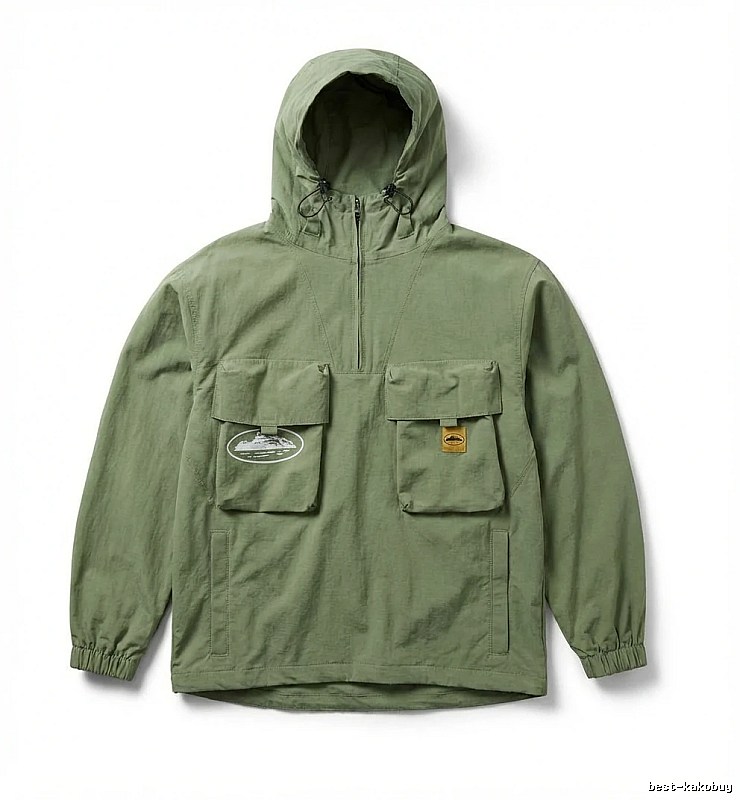 Corteiz military - style olive - green workwear jacket