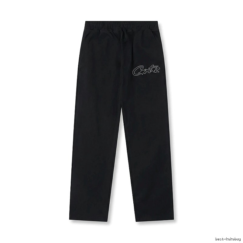 Corteiz minimalist style black long trousers