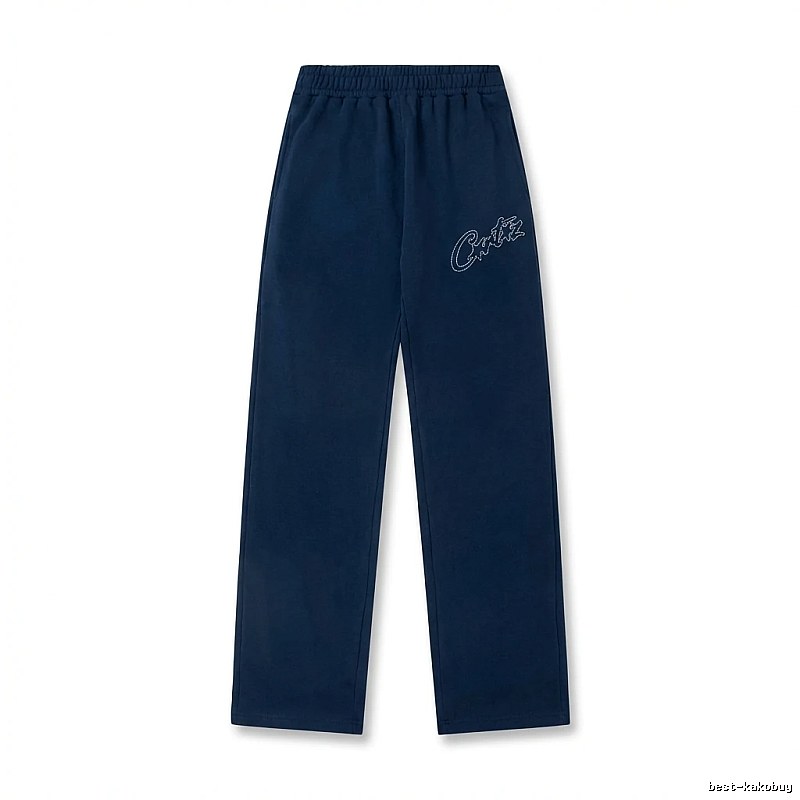 Corteiz simple style dark blue trousers