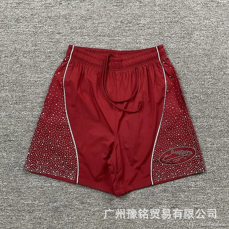 Corteiz Starry Street Style Burgundy Shorts