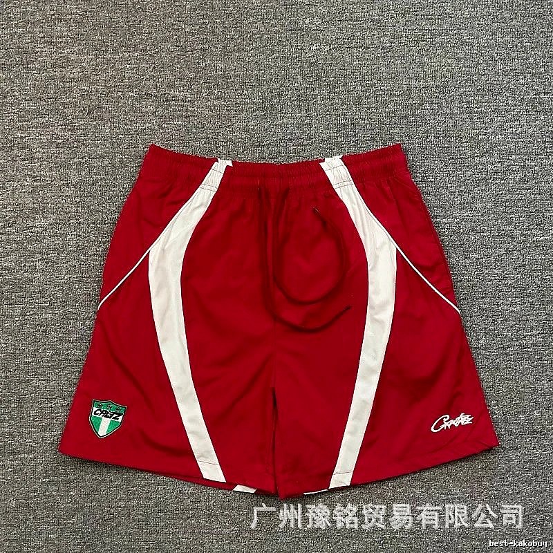 Corteiz Team Logo Street Style Red and White Sports Shorts
