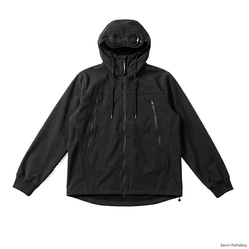 C.P. hooded simple style black coat