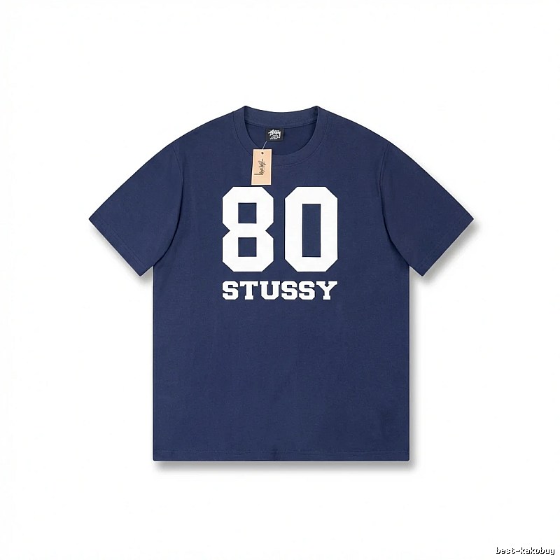 Deep blue T-shirt with Stussy digital printing