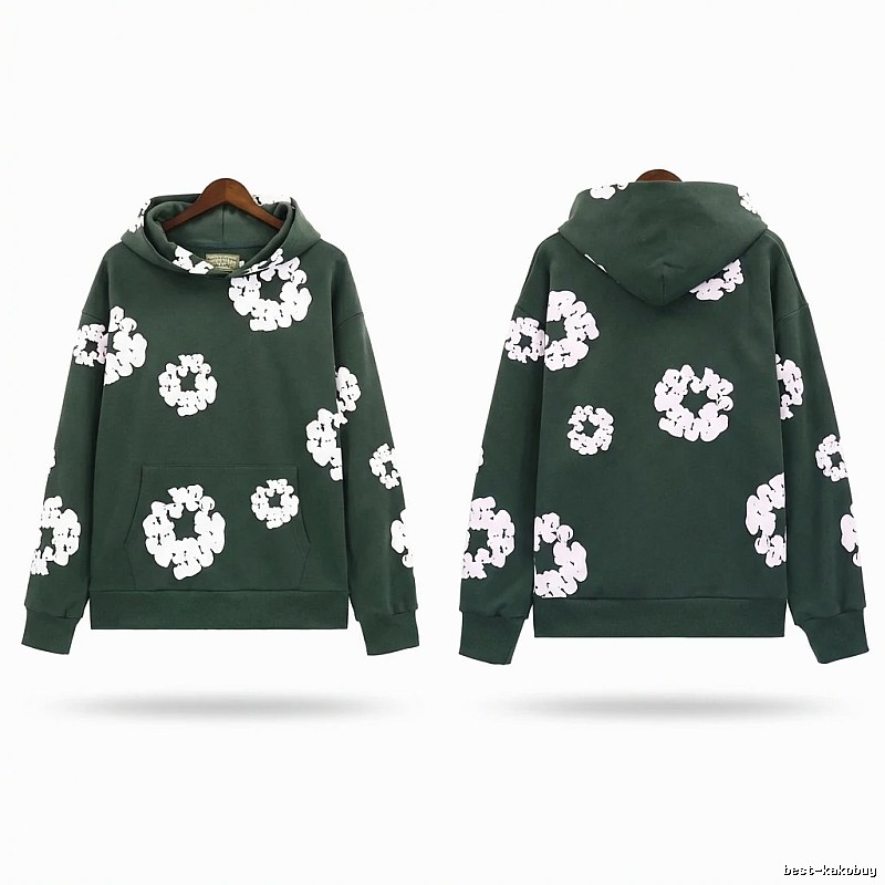DENIM TEARS Floral Print Dark Green Sweatshirt