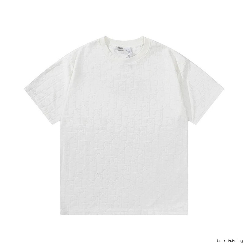 Dior All-over Monogram Print Light Luxury Style White T-Shirt