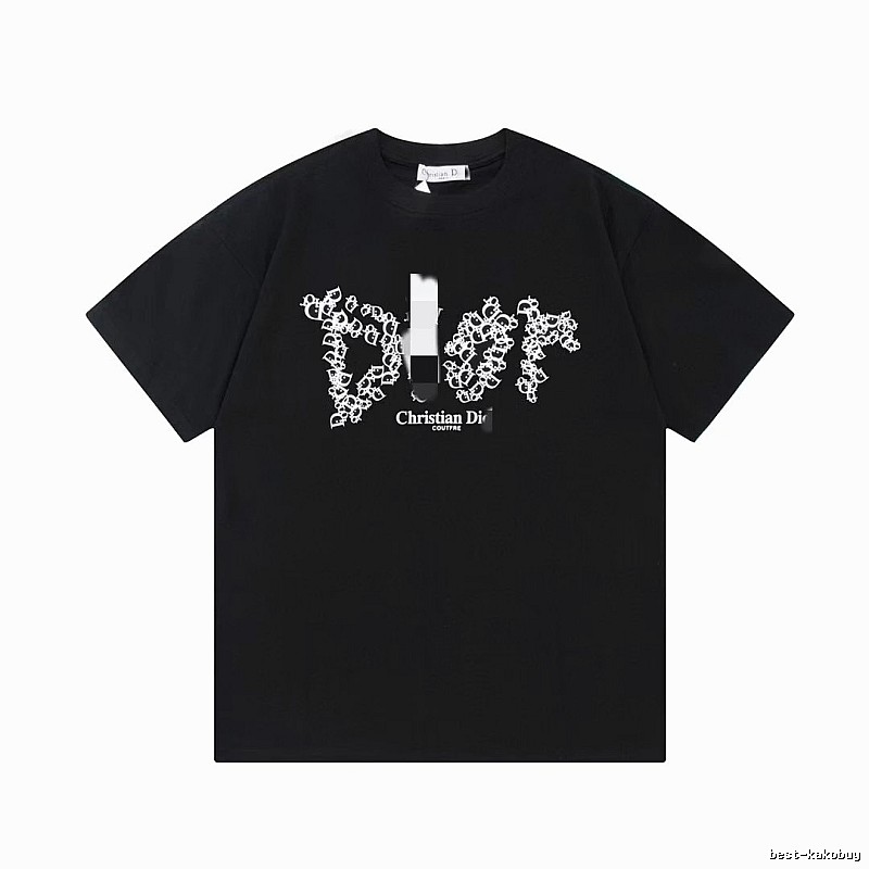 Dior Combined Print Trendy Black Short-sleeve T-Shirt