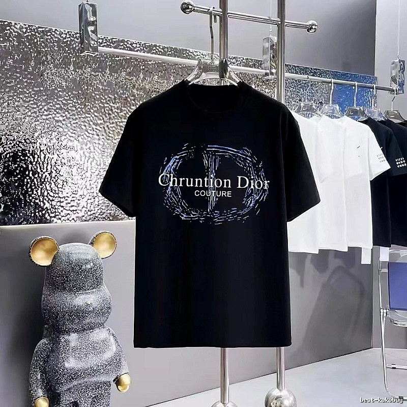 Dior Couture Light Luxury Style Black T-Shirt
