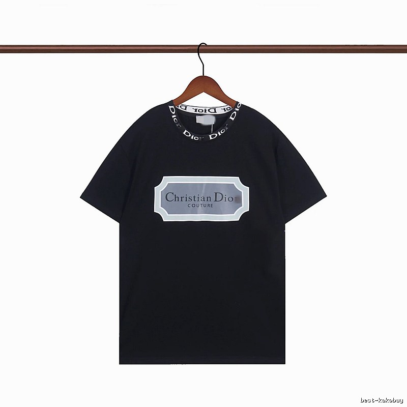 Dior Couture Minimalist Style Black Short-Sleeve T-Shirt