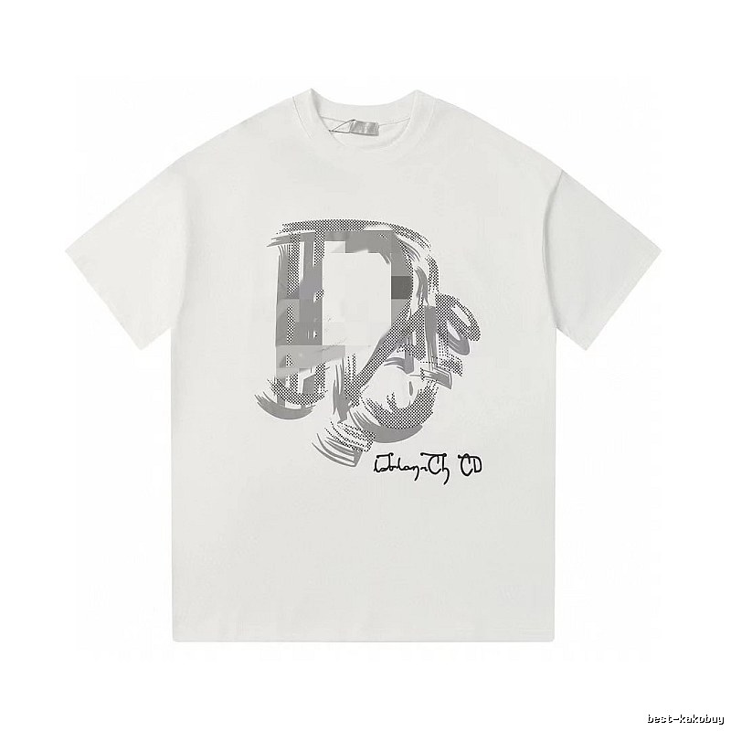 Dior Graffiti Collection Trendy & Cool Style White Short-sleeve T-shirt