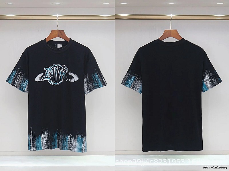 Dior Graffiti Cool Trendy Black Short-sleeve T-shirt