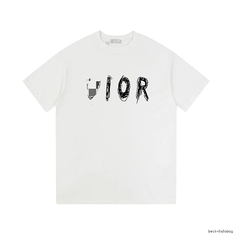 Dior Graffiti Street Style White Short-sleeve T-shirt