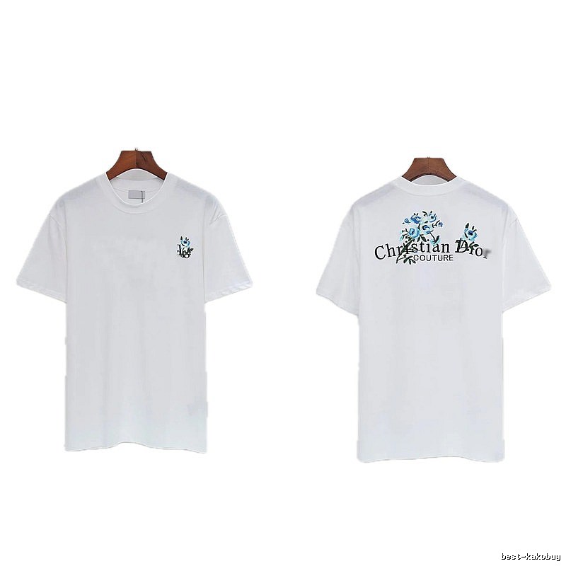 Dior Haute Couture Embroidered Floral-style White T-shirt
