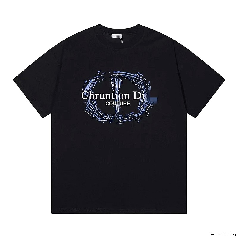 Dior Haute Couture Graffiti-style Black Short-sleeve T-shirt