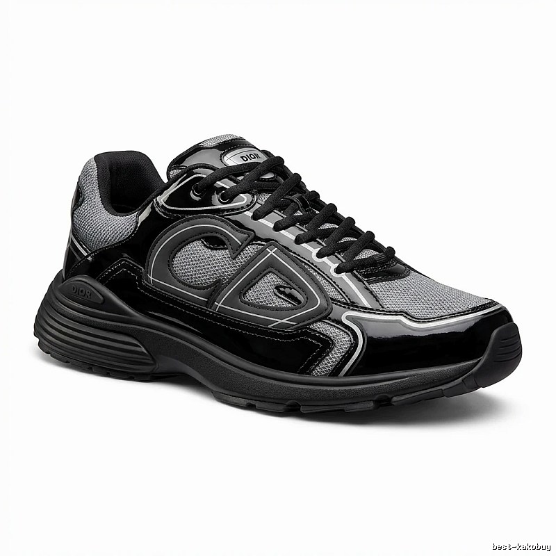Dior retro-style black and grey sports shoes