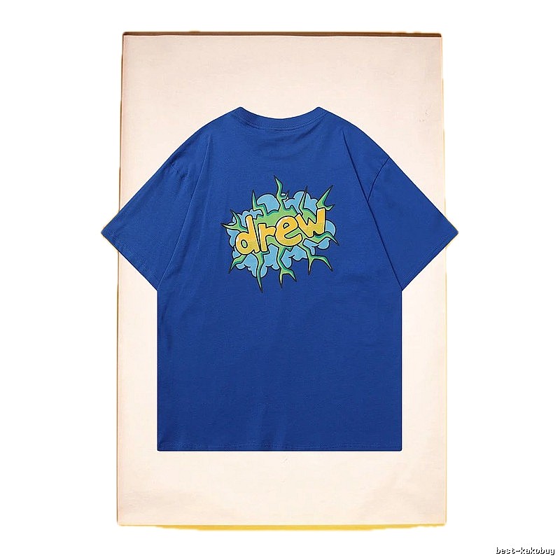 DREW Explosion Print Street Style Blue T-Shirt