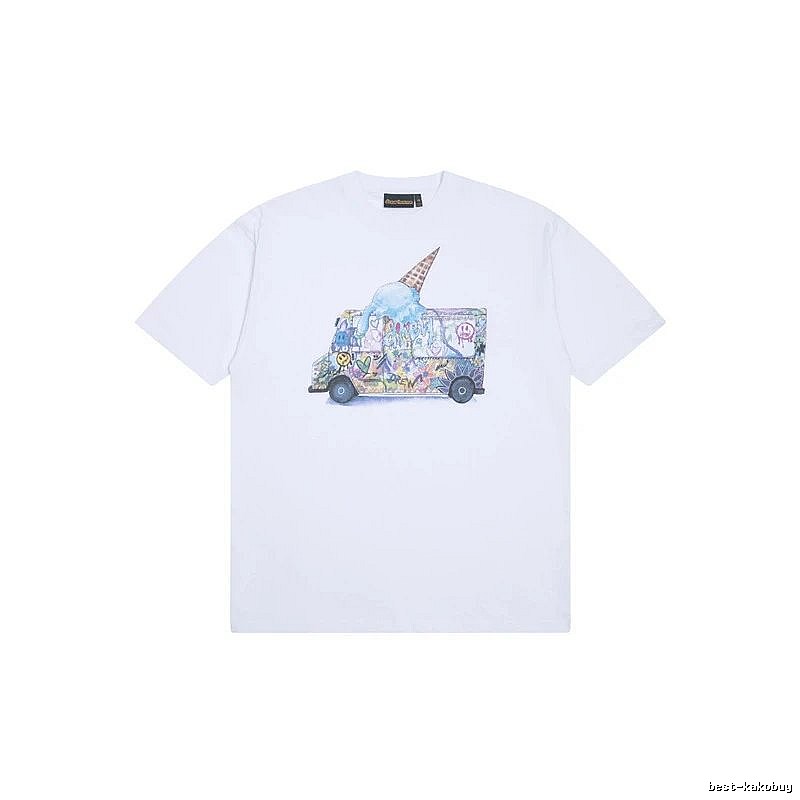 DREW Graffiti Ice Cream Truck Street Style White T-shirt