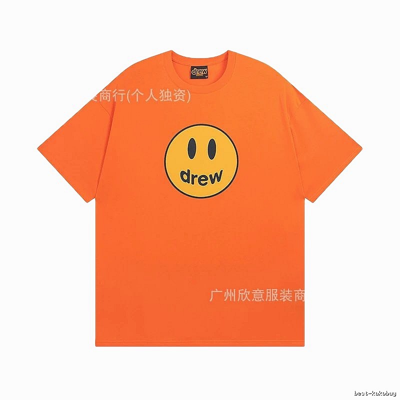 DREW Smiley Series Street Style Orange Short Sleeve T-shirt