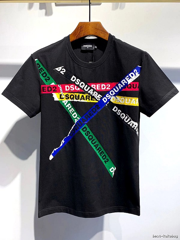 DSQ2 Cross Print Street Style Black T-Shirt