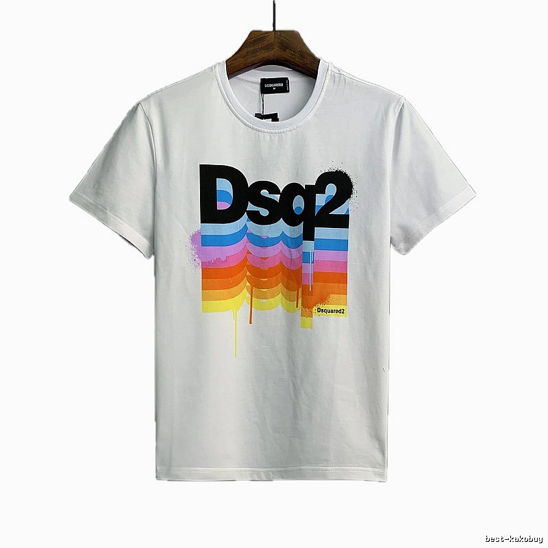 DSQ2 Gradient Print Street Style White T-Shirt