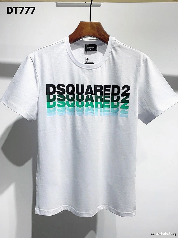 DSQUARED2 Gradient Letter Trendy Brand White T-Shirt