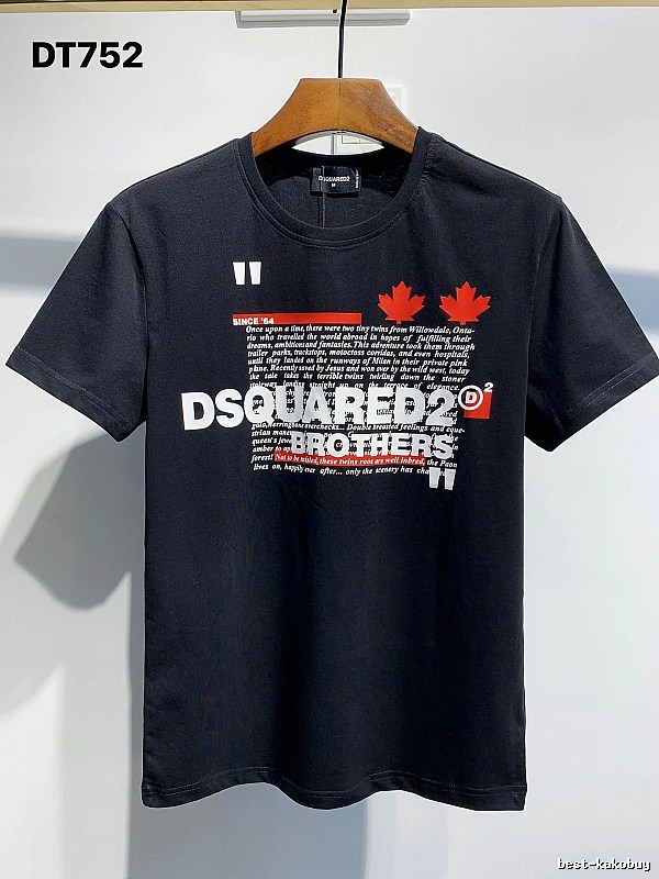 DSQUARED2 Maple Leaf Print Streetwear Black T-Shirt