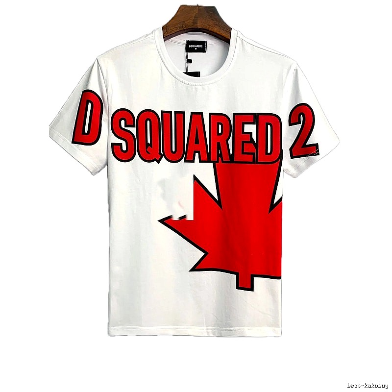 DSQUARED2 Maple Print Street Style White Short-sleeve T-shirt