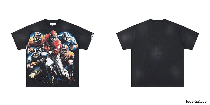 DUAA Rugby Print Retro Black T-Shirt