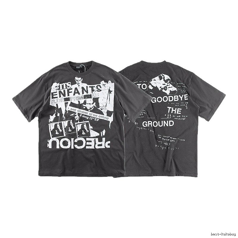 ERD GRJKD Printed Dark Style Charcoal Gray T-Shirt