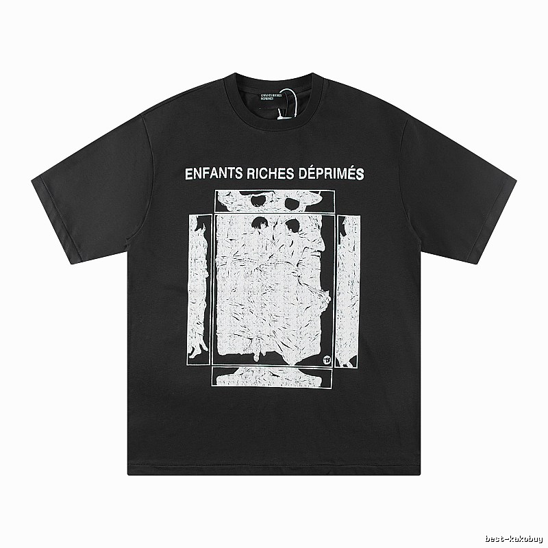 ERD Portrait Print Dark Style Black T-shirt