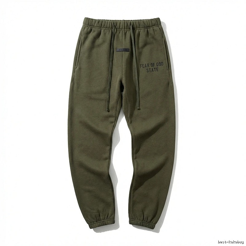 ESSENTIALS casual style olive green sweatpants