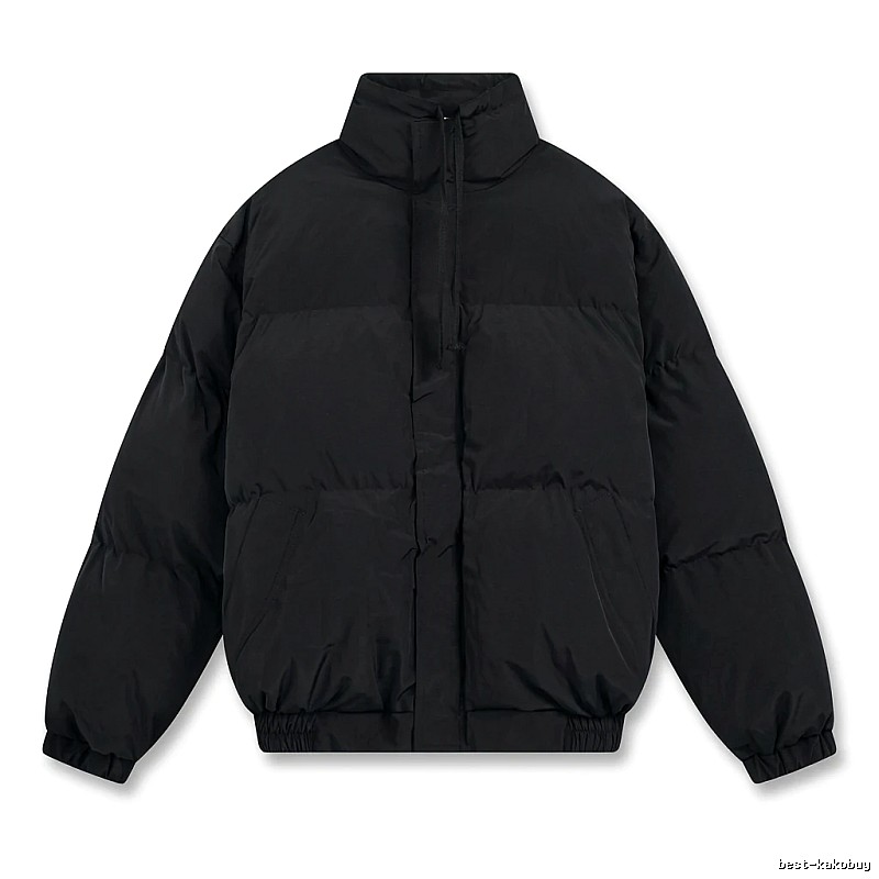 ESSENTIALS minimalist style black cotton-padded jacket