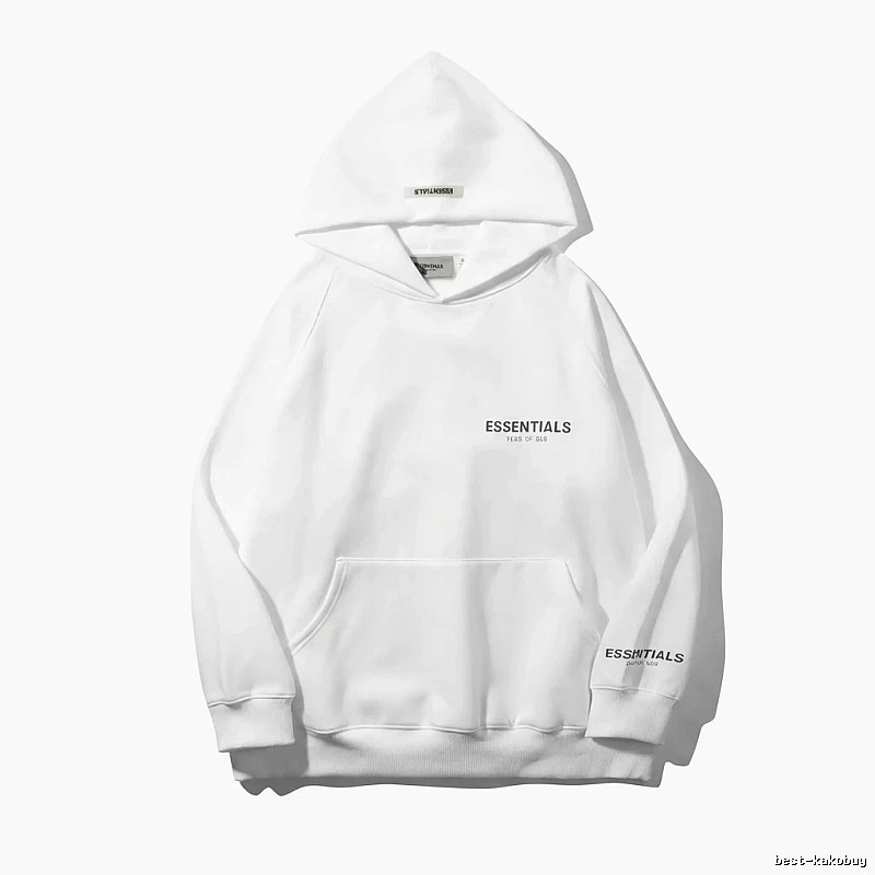 ESSENTIALS minimalist style white hoodie