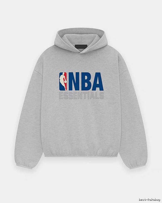 ESSENTIALS NBA-style light gray hoodie
