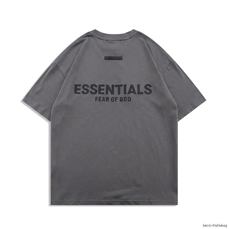 ESSENTIALS Simple Grey Short-sleeve Shirt