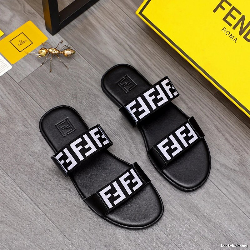 Fendi FF Collection Trendy & Cool Black and White Slides