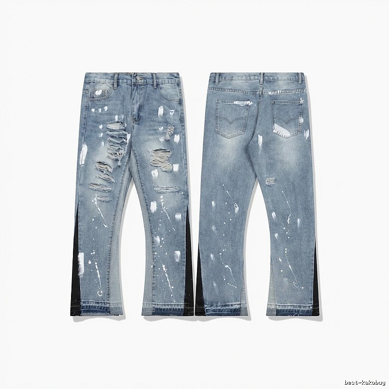 Gallery Dept Hole-Ripped Denim Blue Jeans