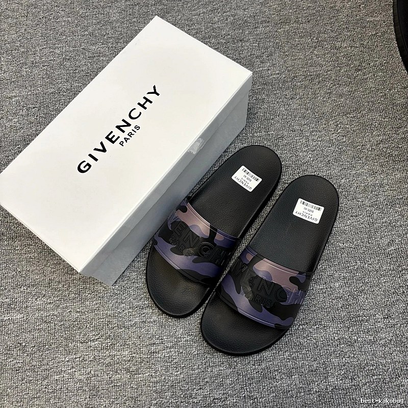 Givenchy Camouflage Street Style Black and Purple Casual Slides
