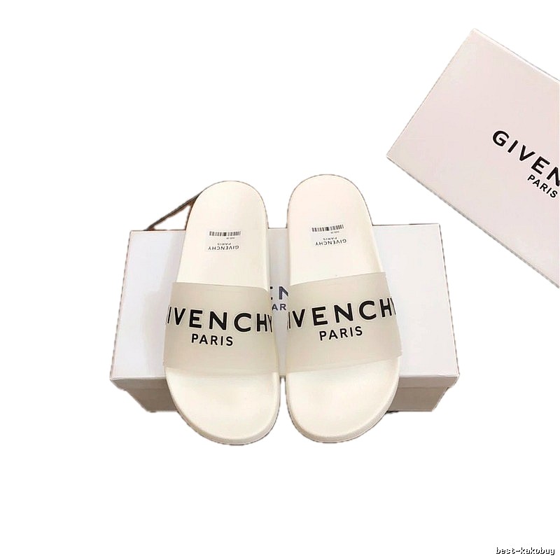Givenchy Letter-Print Casual Style White Slide Sandals