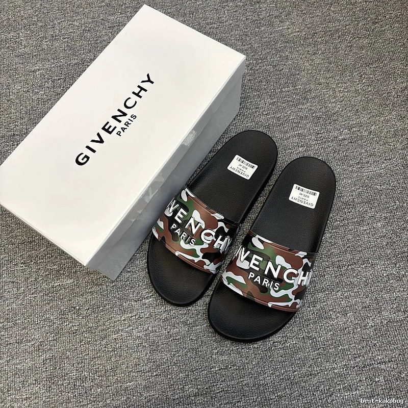 Givenchy Letter Print Trendy Cool Camouflage Slides