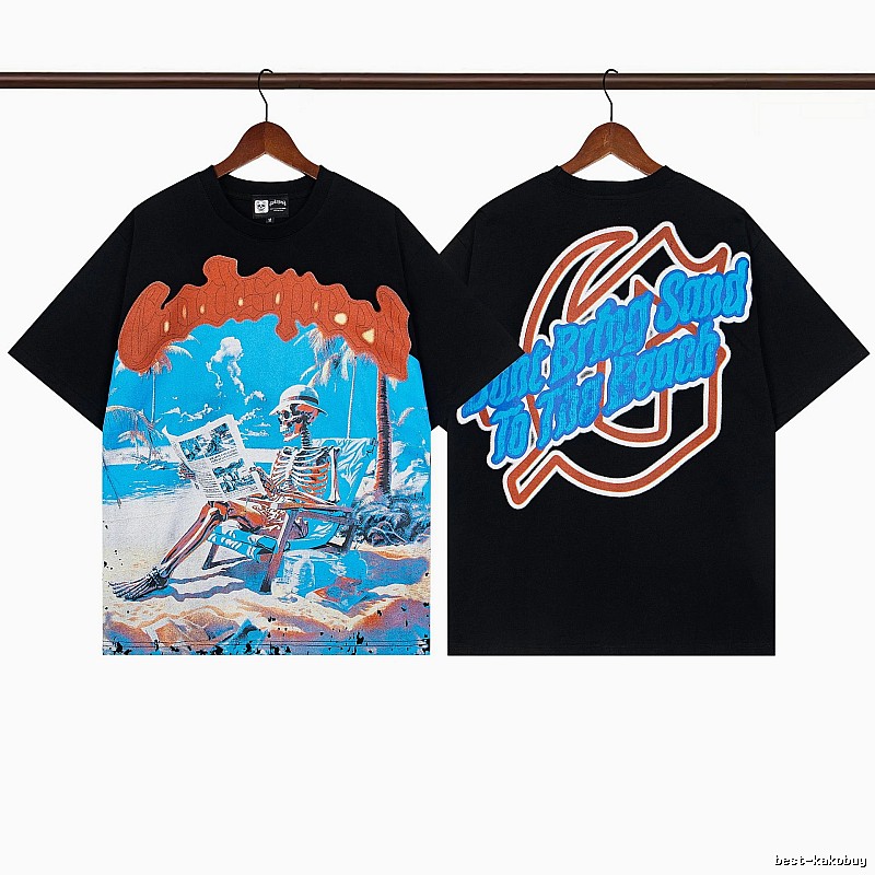 Godspeed Skull Beach American Streetwear Brand Black T-Shirt