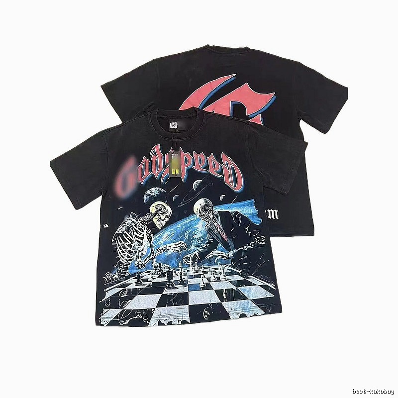 Godspeed Skull Print Dark Style Black T-shirt