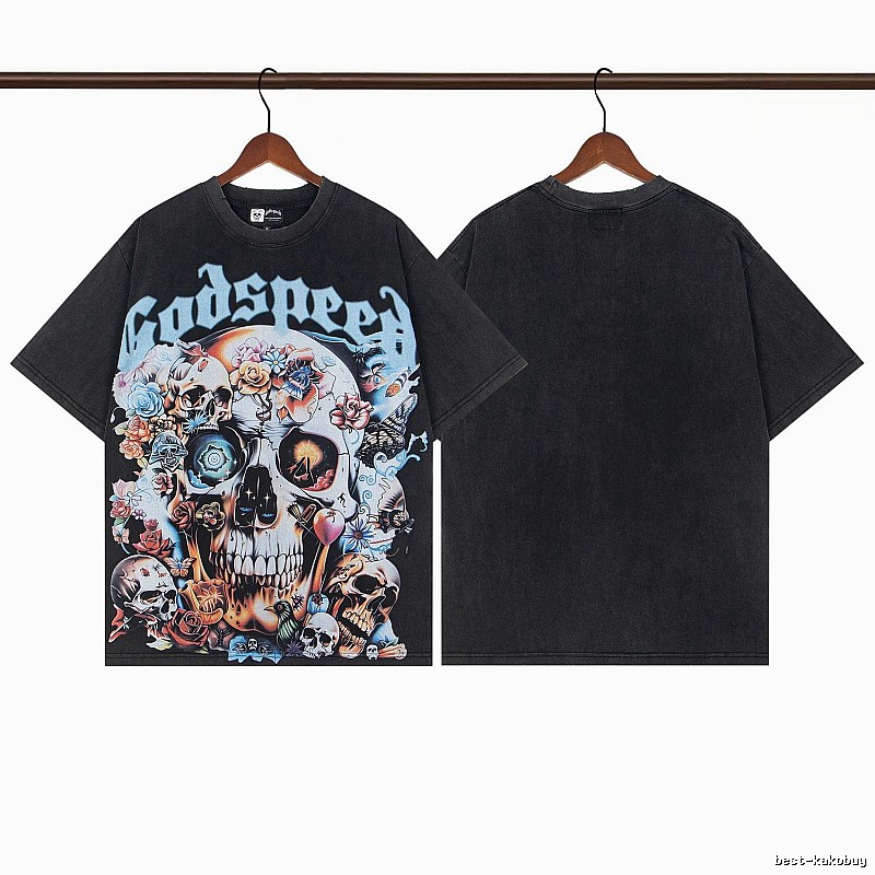 Godspeed Skull Print Street Style Black T-shirt